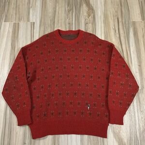 Vtg 1990's Ditsy Dot Pullover  Acrylic Sweater Size Large Golf Grandpa Holiday